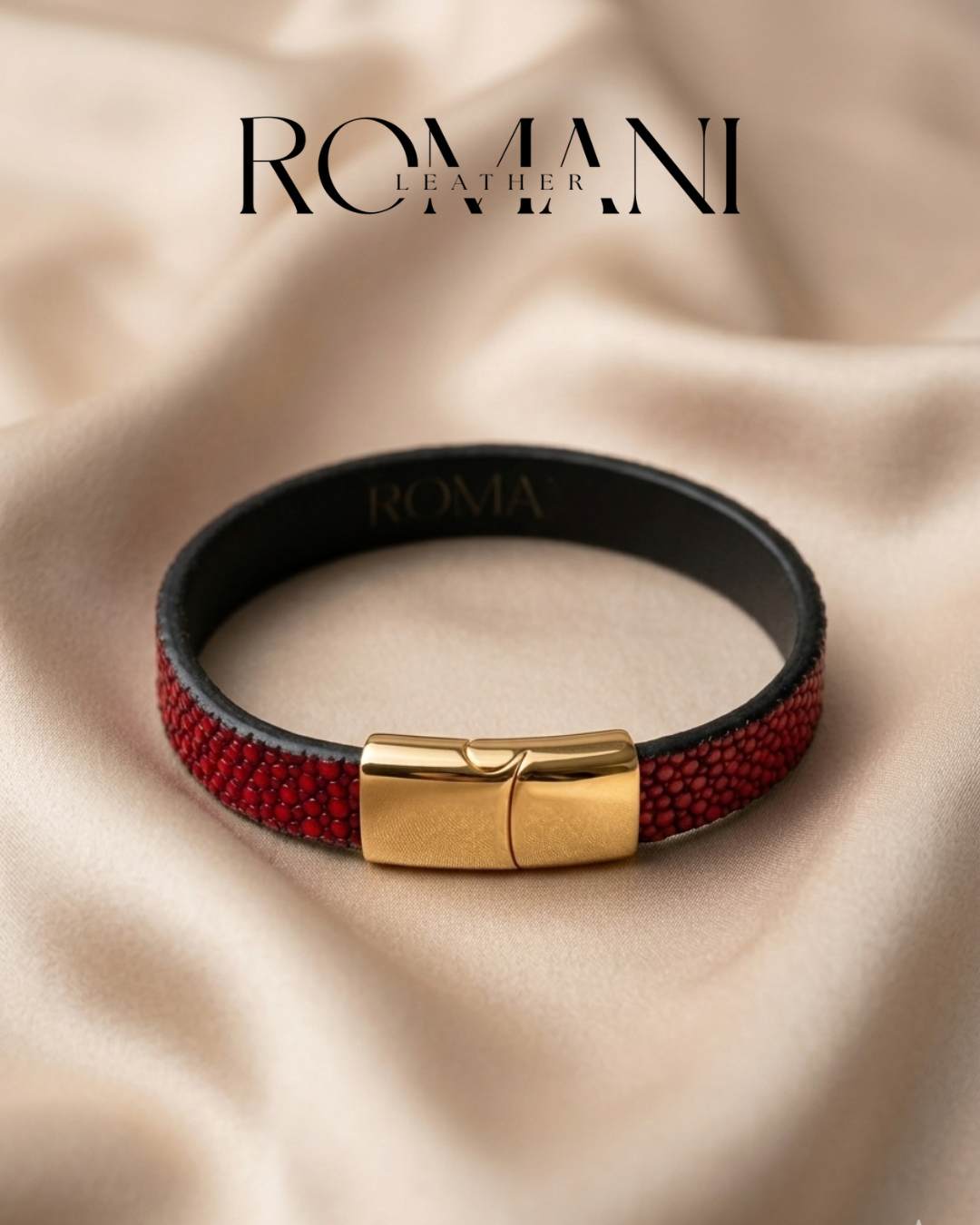 Pulso de piel exótica — detalle | Romani Leather