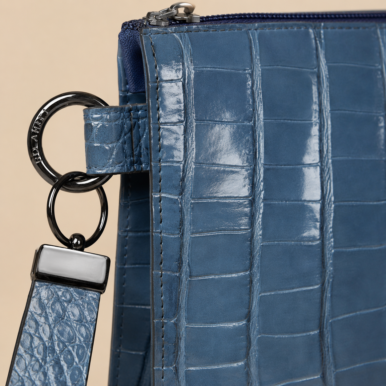 Clutch Bellagio Crocco Azul