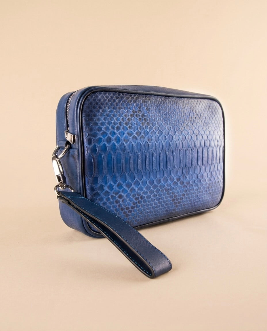 Bolso Crossbody de Piel de Serpiente Genuina Exótica