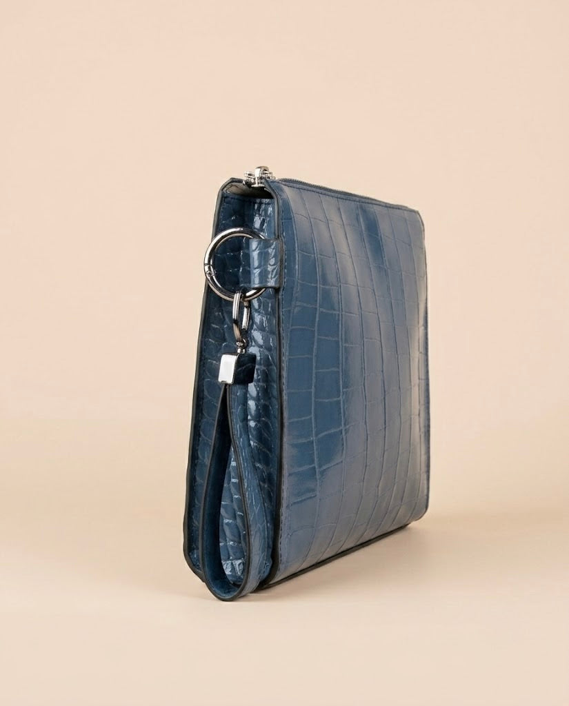 Clutch Bellagio Crocco Azul