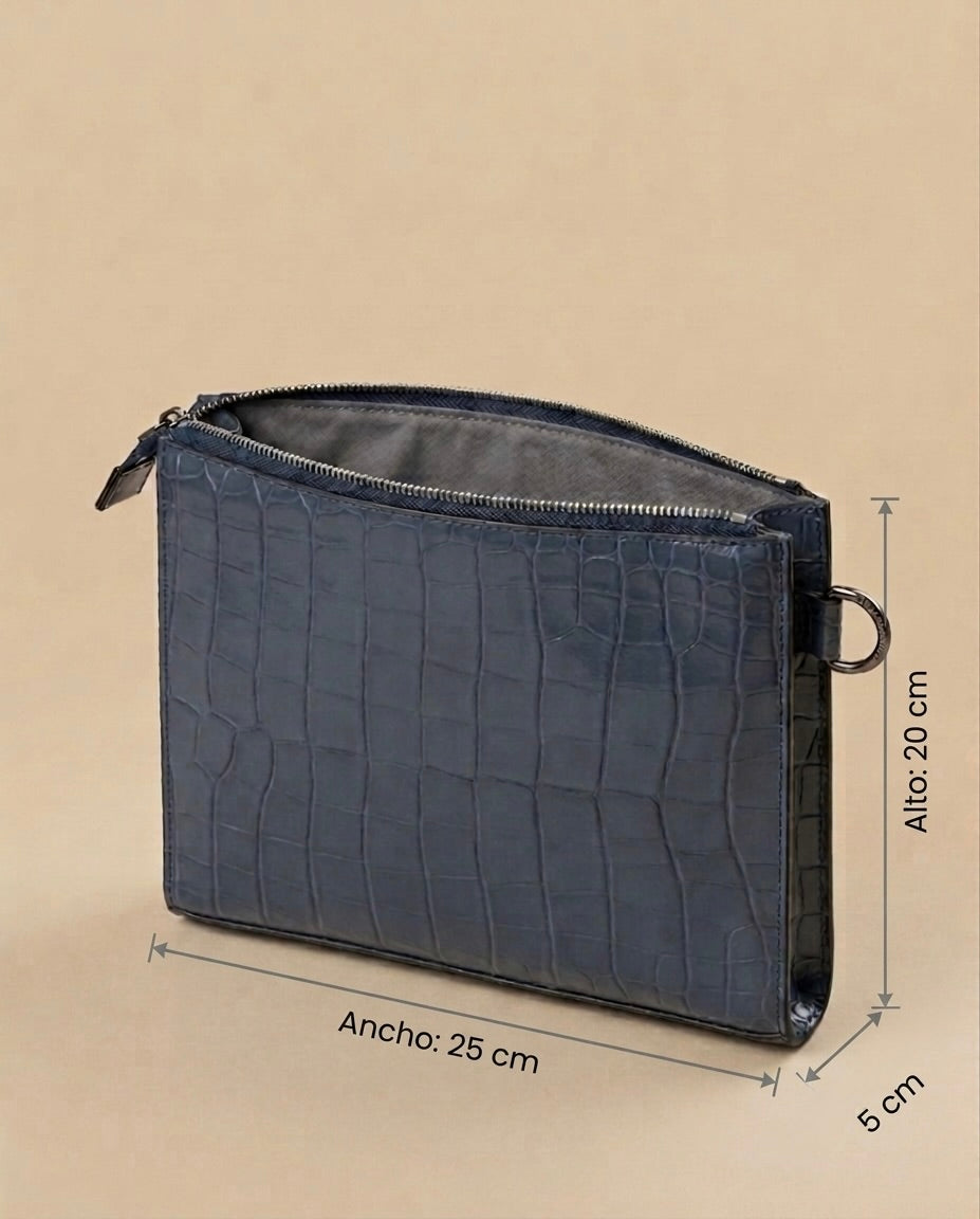 Clutch Bellagio Crocco Azul