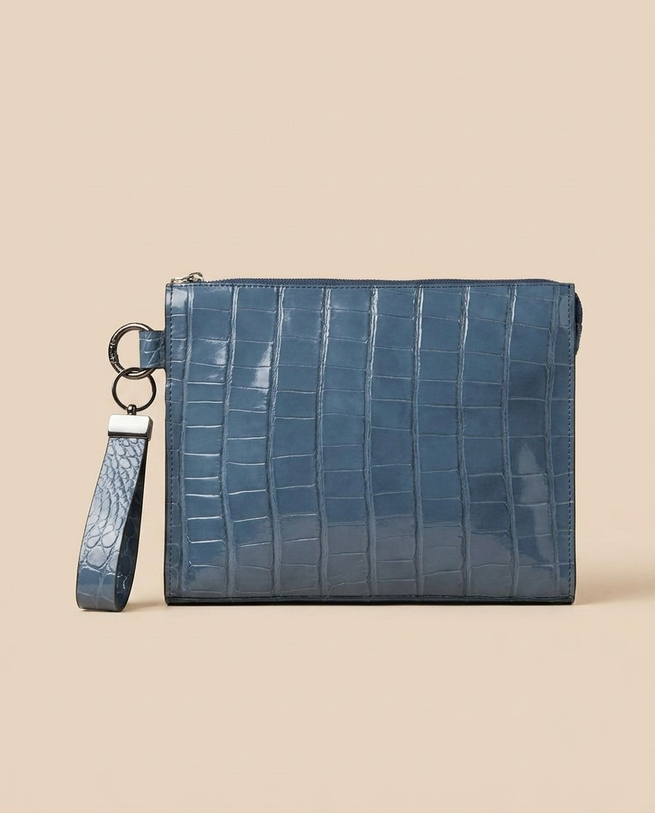 Clutch Bellagio Crocco Azul