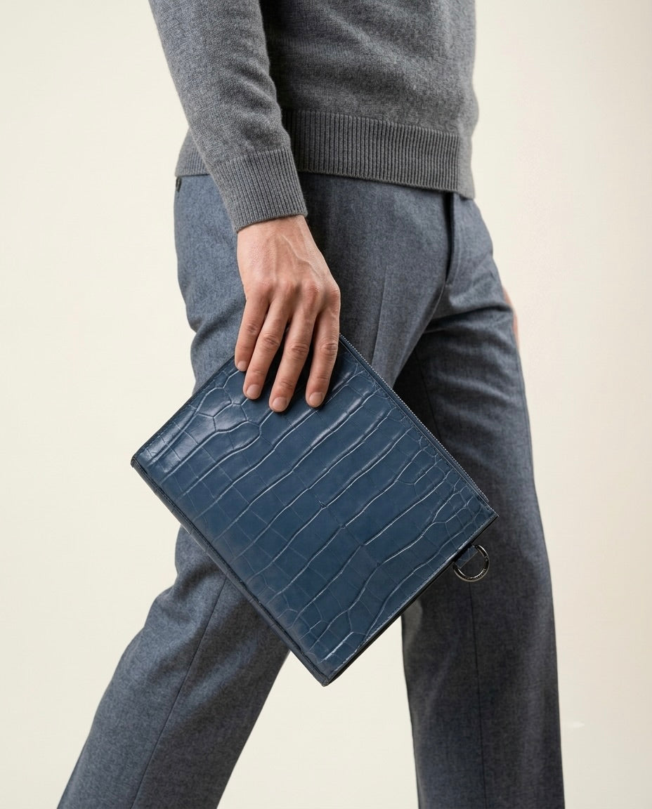 Clutch Bellagio Crocco Azul