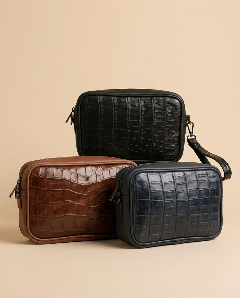 Crossbody en Piel de Cocodrilo