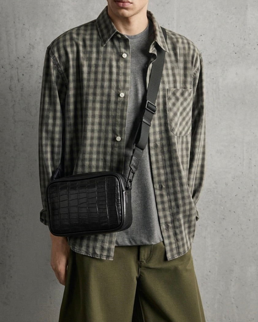 Crossbody en Piel de Cocodrilo