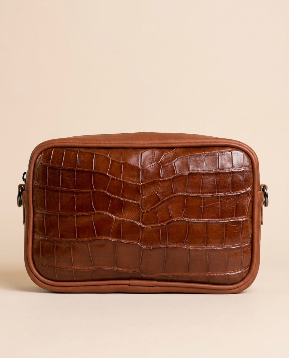 Crossbody en Piel de Cocodrilo