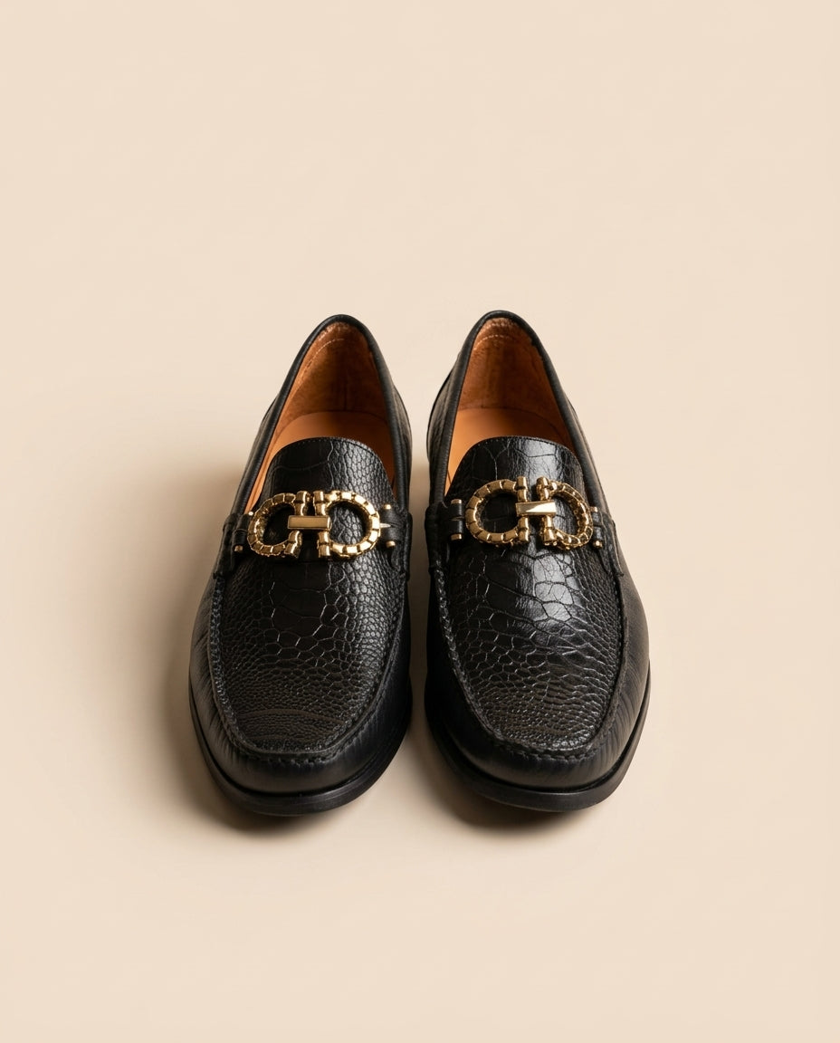 LOAFER VITTORIO NEGRO DE AVESTRUZ