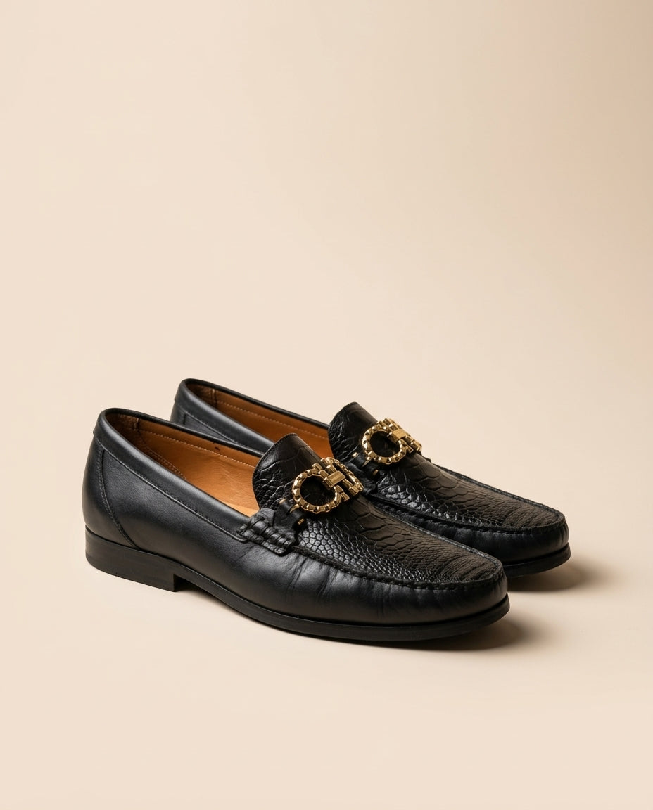 LOAFER VITTORIO NEGRO DE AVESTRUZ