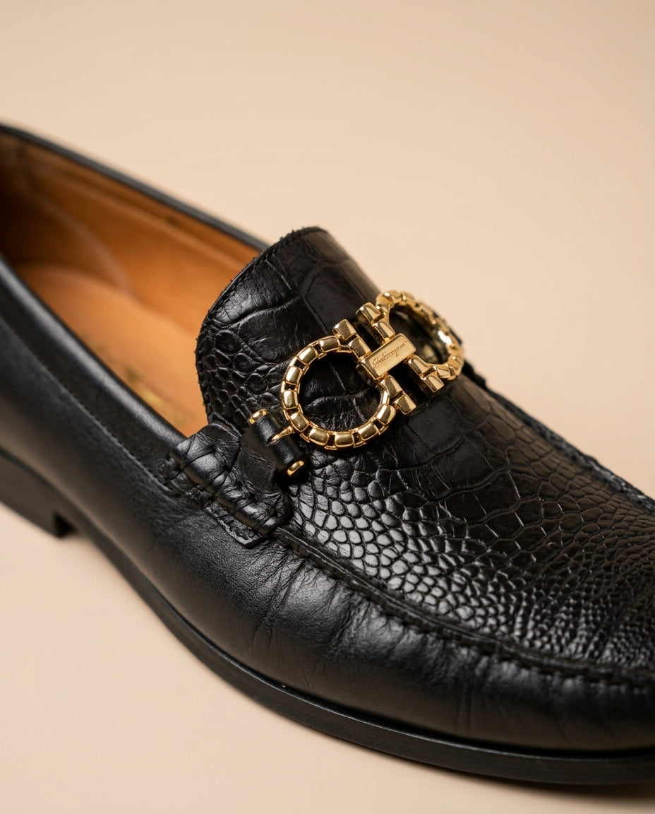 LOAFER VITTORIO NEGRO DE AVESTRUZ
