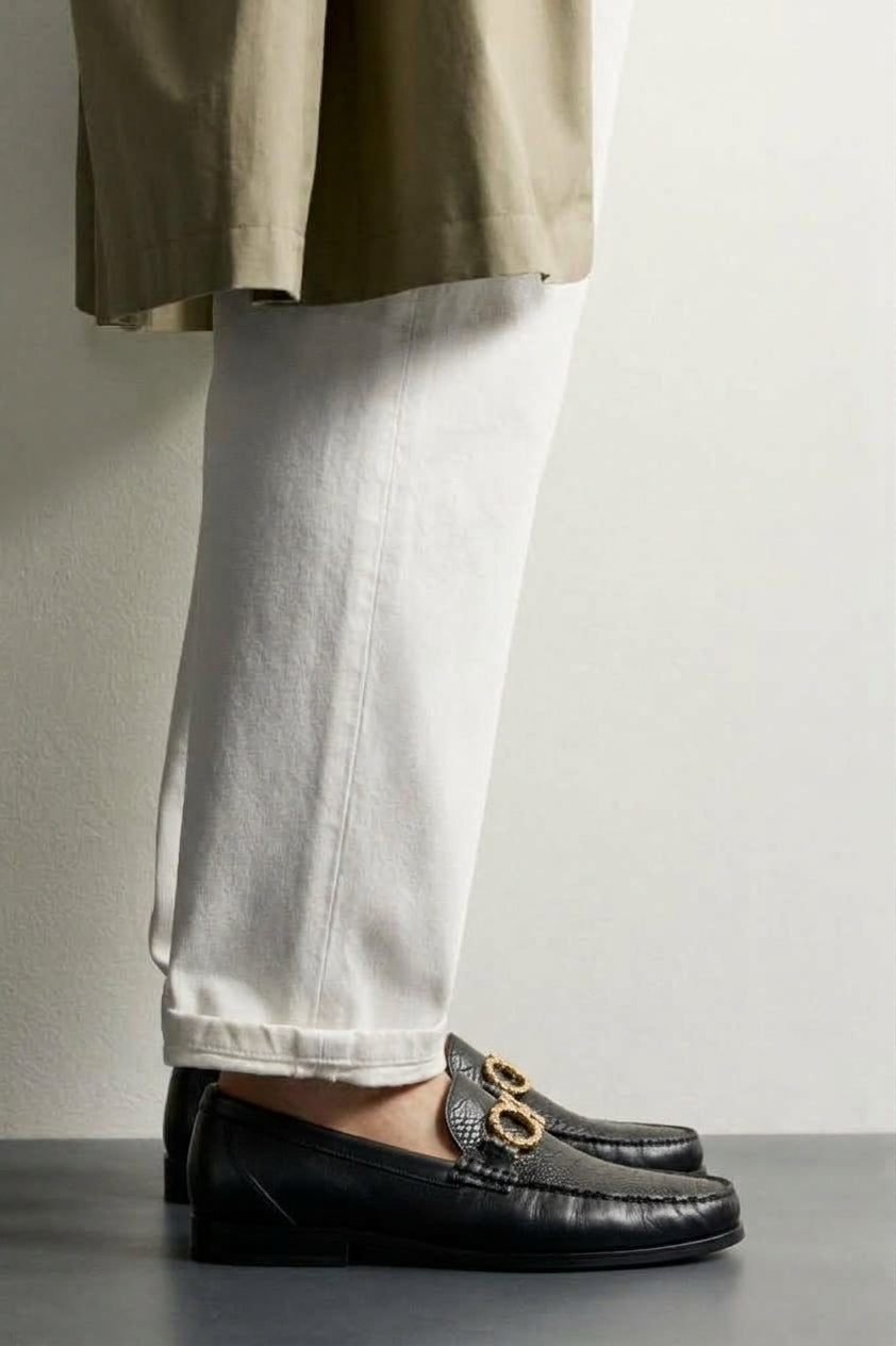 LOAFER VITTORIO NEGRO DE AVESTRUZ