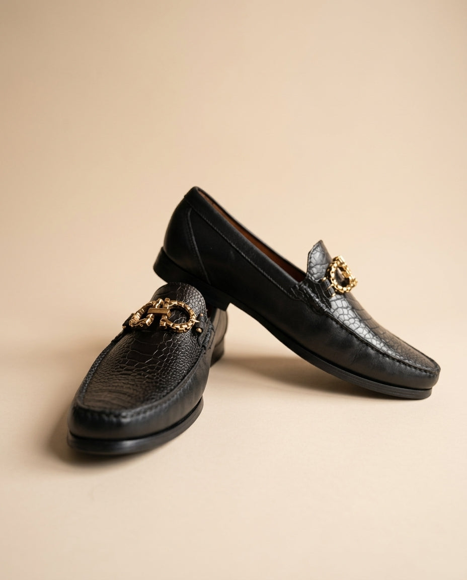 LOAFER VITTORIO NEGRO DE AVESTRUZ