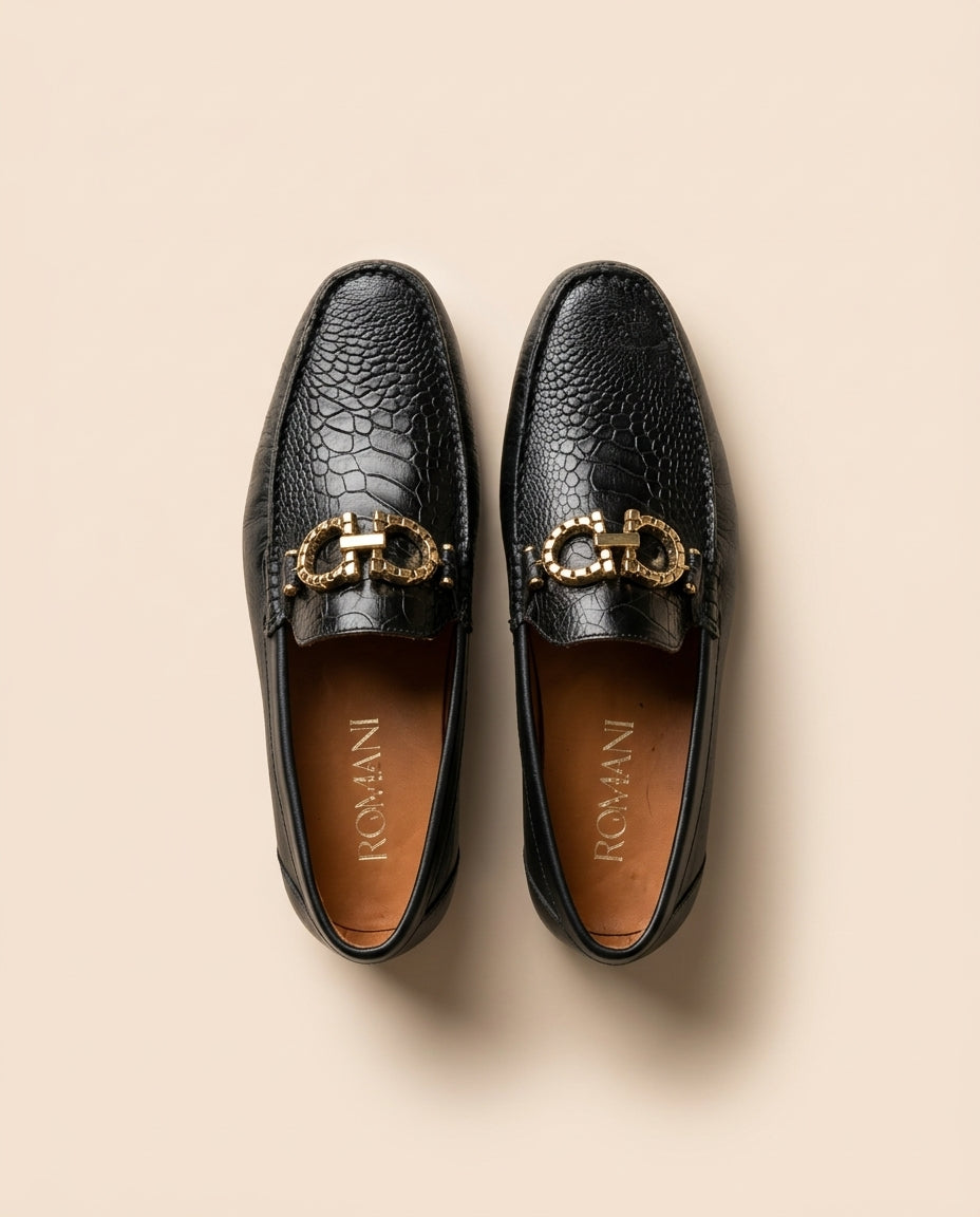LOAFER VITTORIO NEGRO DE AVESTRUZ