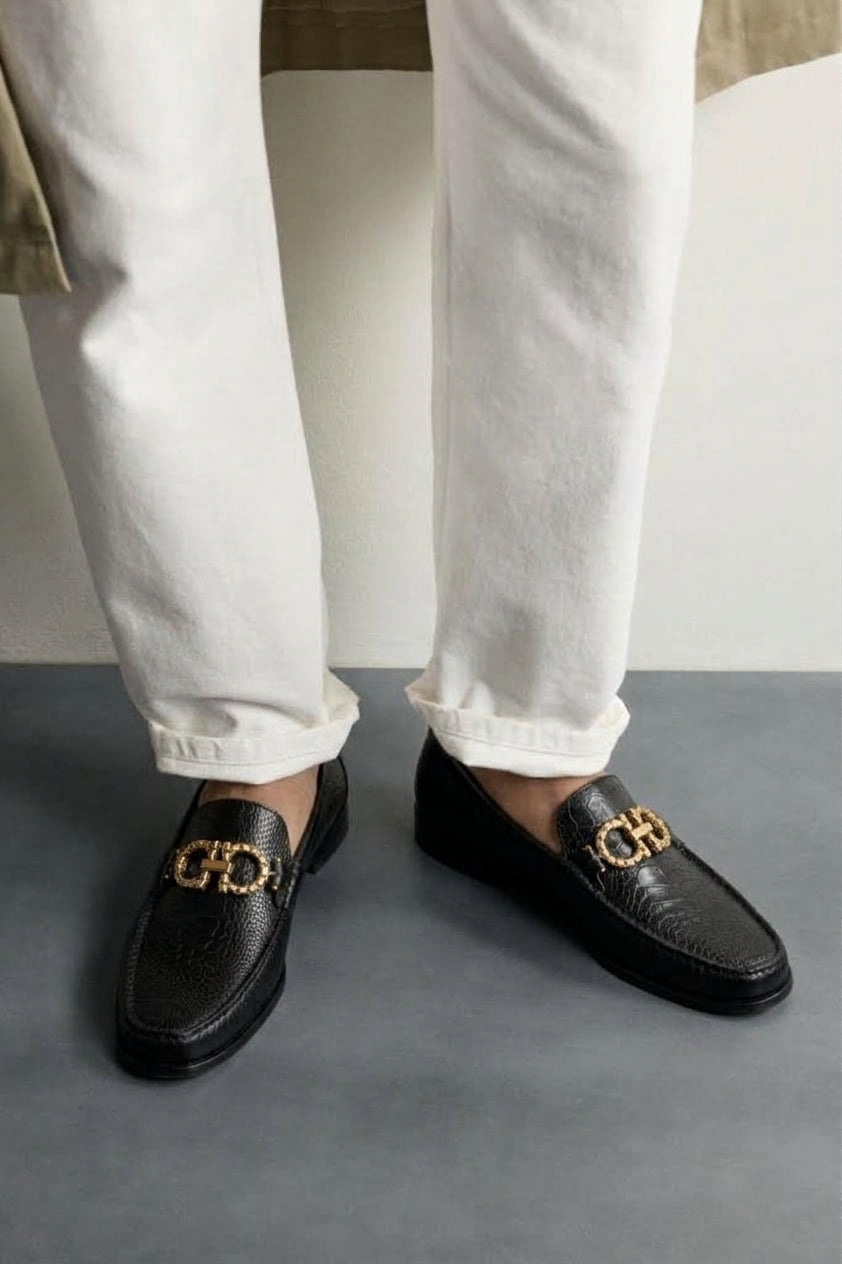 LOAFER VITTORIO NEGRO DE AVESTRUZ