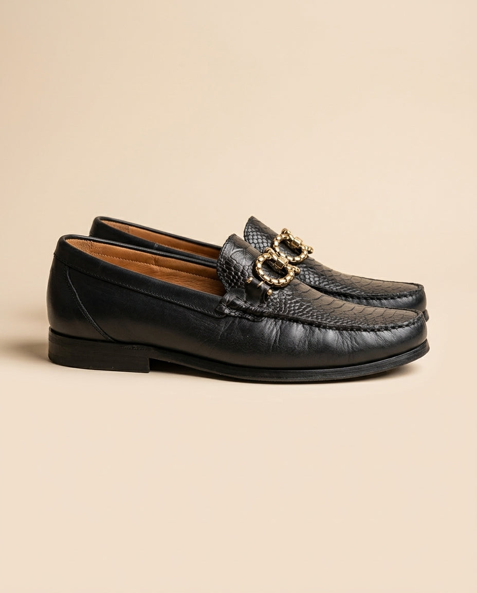 LOAFER VITTORIO NEGRO DE AVESTRUZ